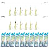 CADUFUELLY 12Pcs Pre-Tied Sabiki Rigs for Sea Fishing, 60 Hooks with Luminous Beads for Maximum Attraction, Catch Mackerel, Pollock, Cod, Herring & Bass Day or Night
