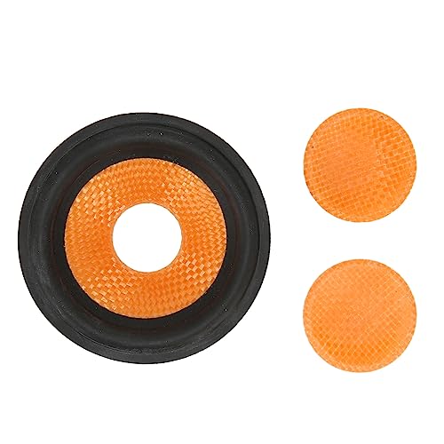 Paper Speaker Cone Subwoofer Cones Drum Paper 0.8 Inches Inner Diameter with Rubber Surround Orange for 3 Inches Speaker
