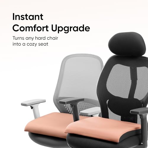 Image of Frido Cloud Seat Cushion with High-Density Memory Foam | Tailbone & Thighs Support Pillow | Washable Stretch Cover | Anti-Slip Base | Portable Handle | Ideal for Office, Car & Home Chairs, Mocha Brown