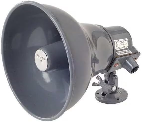 Horn, Fire Alarm, Continuous/Pulse, 25/70V, 93 to 102dB, Steel, Gray, Wall Mount, Mfr: CN105941-A