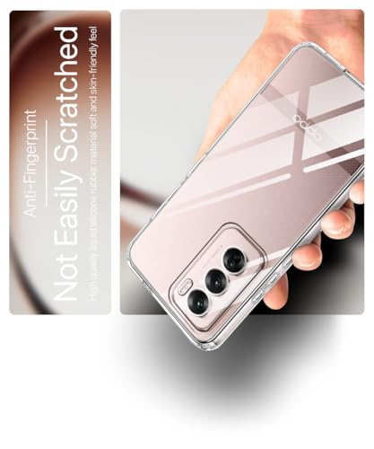 Image of WOW IMAGINE Crystal Clear Transparent Back Case Cover for Oppo Reno 12 5G | Full Device & Camera Protection Shockproof TPU | Flexible Silicone Back Cover Case - Transparent