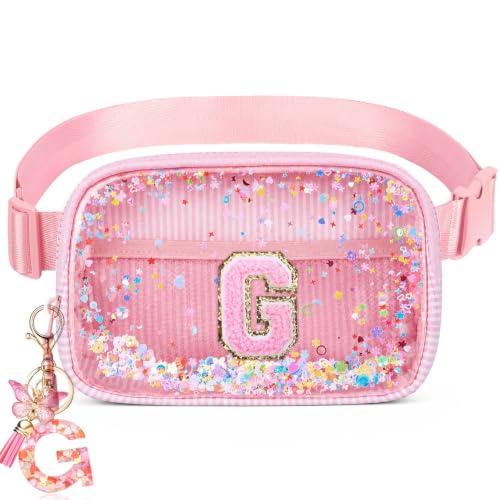 Image of Initial Fanny Pack for Girls - Belt Bag for Teens Kid Teen Girl Kid Birthday Gift Pink G