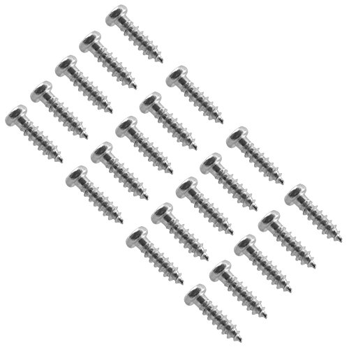 Seismic Audio - SAGA03-20Pack - Chrome Replacement Screws for Bass Guitar Pickguard Covers