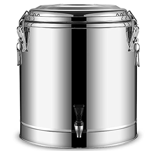 Barril de Gran Capacidad con Aislamiento térmico, asa y Grifo, Cubo Comercial con Aislamiento para Leche, dispensador de Bebidas de Acero Inoxidable (Color único, 40 L)