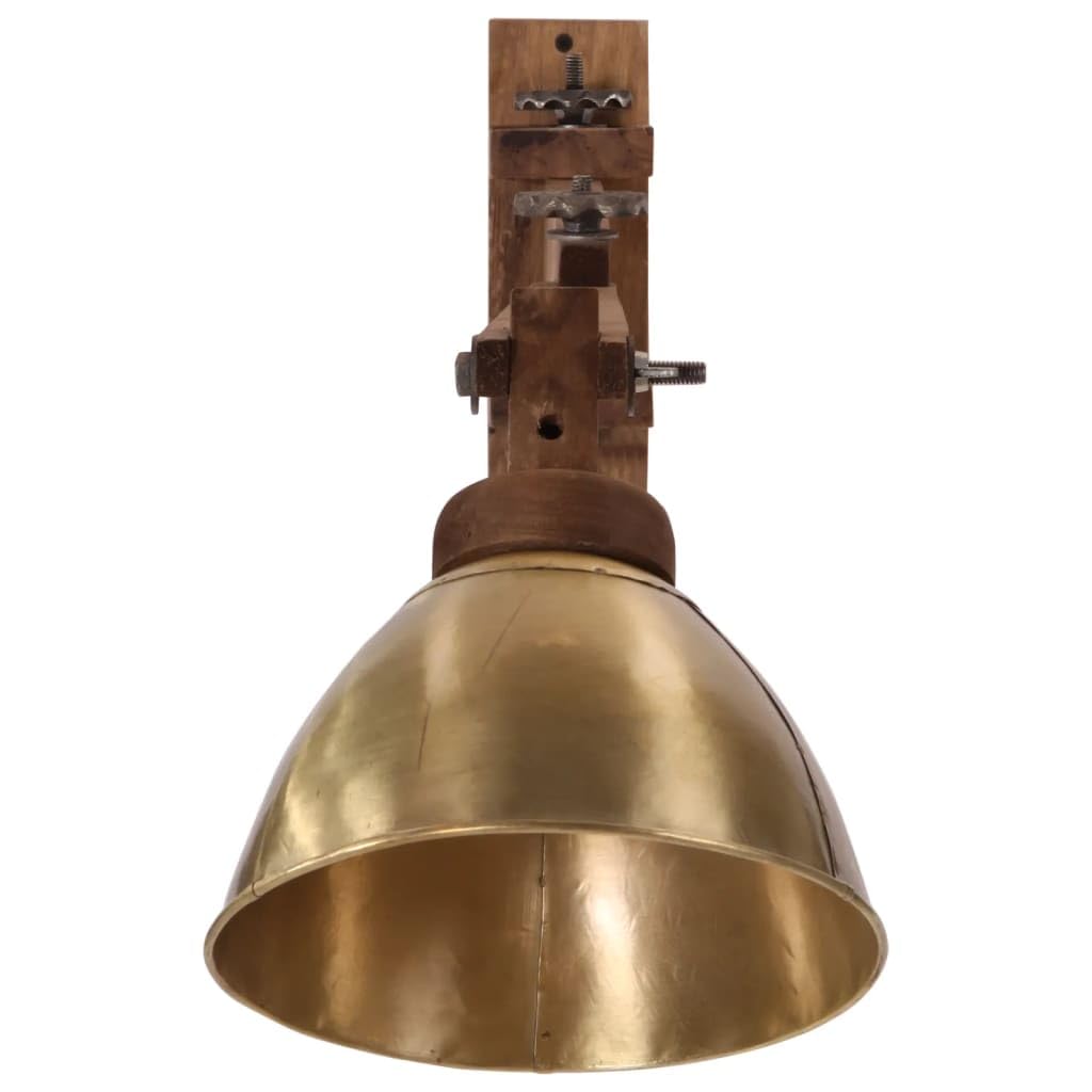 Lampa ścienna 25 W E27 ek kolor mosiądzu lite drewno mango