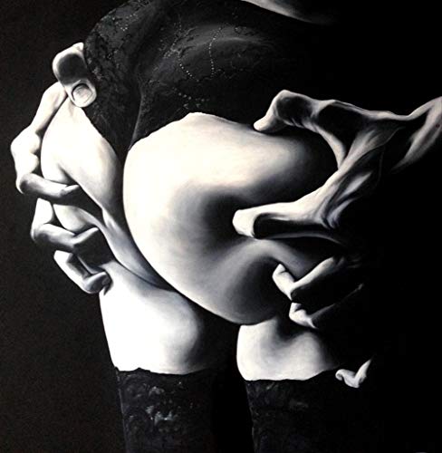 Kit de peinture à l'huile de bricolage par numéro Kit femme sexy nue avec des pinceaux et des pigments acryliques peinture sur toile bricolage pour adultes débutant Cover