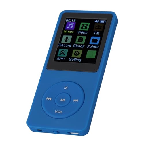 MP3 Player with Bluetooth 5.0, Portable MP3 Music Player with 1.82in Screen, Smart Noise Reduction Digital Music Player Voice Record with Playback, E Book Function (Without
