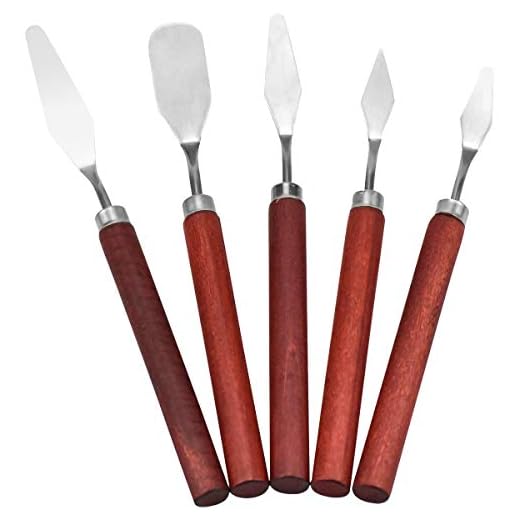 NATUCE 5PCS Pintura al óleo Espátula Cuchillos de Paletas, Mixto Pintura Espatulas Acero Inoxidable, Accesorios para Pintura Al óleo Painting Scrapers para Artista Pintura Al óleo de Color Mezclado