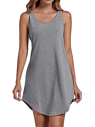Vrtige Women's Tank Nightgown Sleeveless Sleepwear Scoop Neck Full Slip Chemise Nightdress4
