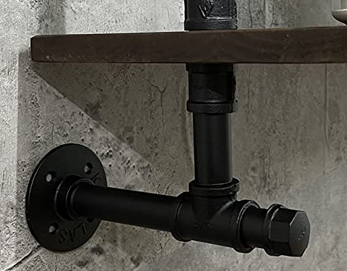 Industrial Pipe Wall Shelves Pipe Shelving With Real Wood Plank ,48 Inches Floating Shelves For Wall Farmhouse Pipe Book Shelves Dark Brown 3 Tier For Kitchen,Living Room Decor And Bar Shelving #TOP6