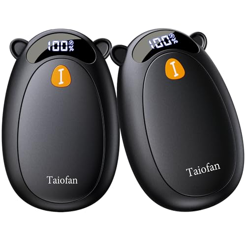 Taiofan Electric Hand Warmers Rechargeable, Cute Bear Design, LED Display, 4 Settings, Fast Heating...