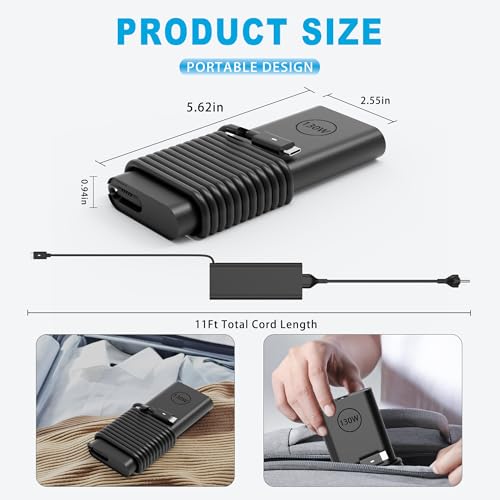 Image of NELEBUTO 130W USB C Charger Compatible with Dell XPS 15 9575 | Compatible with XPS 17 Precision 5530 5550 5750 3560 DA130PM170 HA130PM170 K00F5