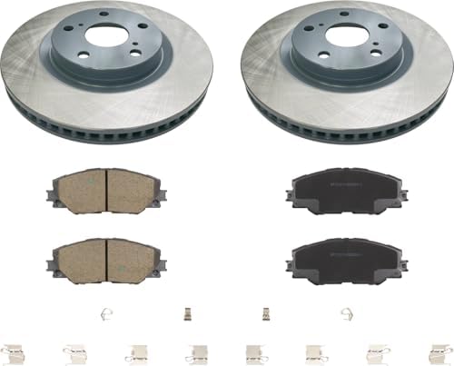 MOTEX Front Disc Brake Kit with Ceramic Pads for 2006-2018 Toyota RAV4, 2009-2013 Matrix, 2017-2018 Corolla iM, 2016-2020 Mirai, 2011-2016 Scion tC, 2016 iM, 2009-2010 Pontiac Vibe (with 296mm Rotor)