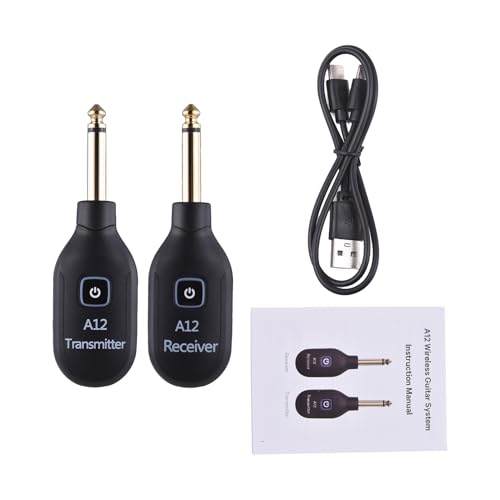 Sistema inalámbrico para guitarra 2.4G Recargable Transmisor y receptor portátil con cambio de modo dual Plug and Play para guitarra eléctrica/acústica, bajo y violines miniatura 7