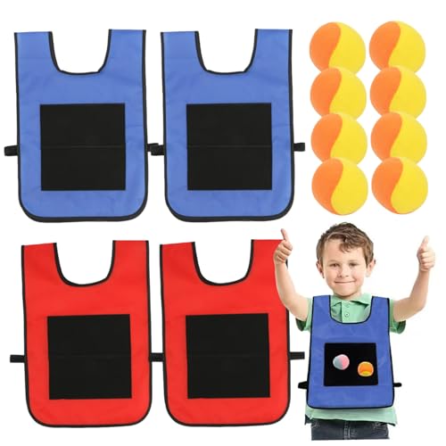 Balle de Dodgeball scratch et gilets adhésifs pour jeu de cible et lancer interactif - 2