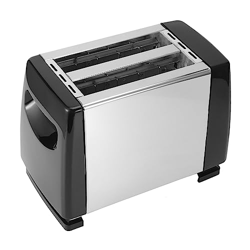Haofy Tostadora de Pan Negro de 2 Rebanadas 650-850W 6 Engranajes Máquina de Cocina para Desayuno para Ahorrar Espacio en la Cocina
