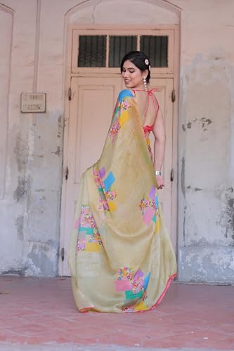 Image of MIRCHI FASHION Saree for Woman Chiffon Floral Printed | Lightweight Comfortable Daily Wear Women's Sari with Unstitched Blouse Piece (Available in 15 Colors)