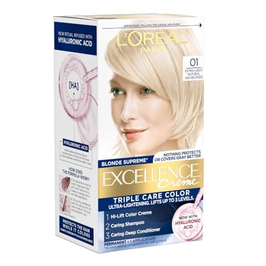 L'Oreal Paris Excellence Creme Permanent Triple Care Hair Color, 01 Extra Light Ash Blonde, Gray Coverage For Up to 8 Weeks, All Hair Types, Pack of 1