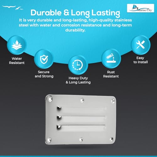 Image of MARINE CITY Stainless-Steel 2-1 /2 inch x 5 inch Rectangle Stamped Louvered Vent