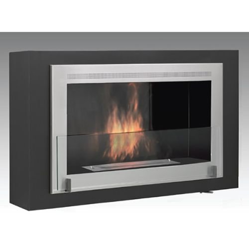 Montreal Wall Mounted Fireplace - Matte Black