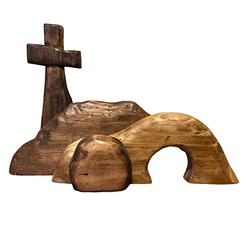 Dalchana Ostern-Auferstehungs-Set, hölzernes leeres Grab, Osterkrippe, christliches Kreuz-Statuen-Set, abnehmbare -Mittelstück-Figuren für Hochzeit, Par und Dekoration Dalchana Ostern-Auferstehungs-Set, hölzernes leeres Grab, Osterkrippe, christliches Kreuz-Statuen-Set, abnehmbare -Mittelstück-Figuren für Hochzeit, Par und Dekoration
