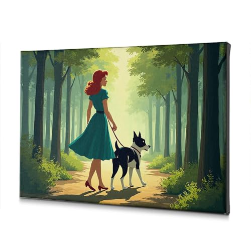Toile pour salle de bain chic femme robe verte 40x60 art mural premium