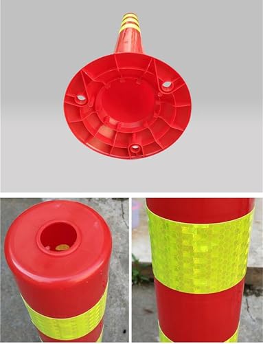 Cônes de signalisation réfléchissants haute visibilité - Cônes de sécurité robustes en plastique et caoutchouc pour la construction de routes, les barrières de parking, les zones d'interdict