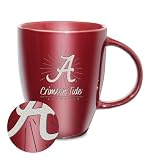 Rico Industries NCAA Alabama Crimson Tide Sunburst 18oz Laser Engraved Ceramic Lustre Mug