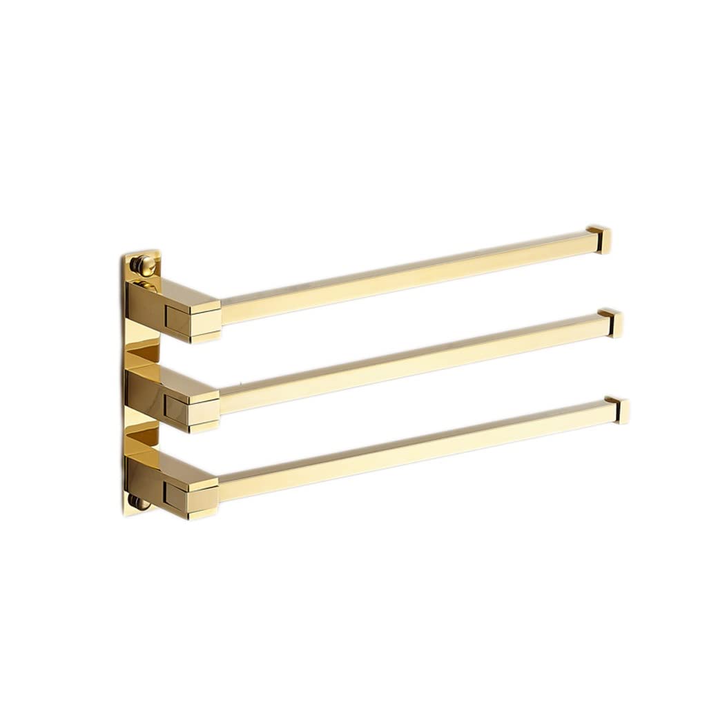 Porte-serviettes rotatif en cuivre doré pour petite salle de bain chic