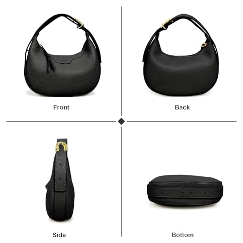 Bolso de hombro en forma de creciente de cuero LassZone para mujer, bolso cruzado, bolso tipo silla de montar, elegante bolso tipo satchel miniatura 4
