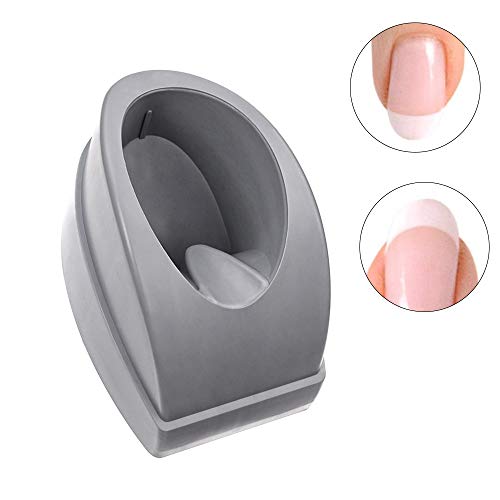 Nail Dipping Powder French Tray Manicure Mould Nail Dip Container for French Smile Line Tool(Gray)