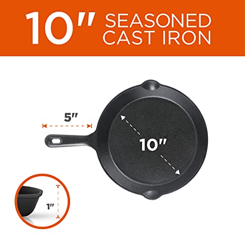 Commercial CHEF 3-Piece Cast Iron Skillet Set – 8 inch, 10 inch, and 12 inch - Pre-seasoned Cast Iron Cookware - Thumbnail 6