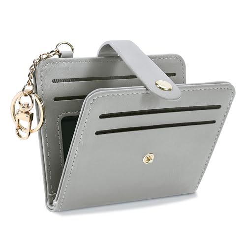 Image of Airkit Small Wallet Women RFID, PU Leather Card Holder with Keychain | Slim Compact Zipper Coin Purse for Ladies, Travel Holiday Gifts for Mom, Cute Mini Bifold Wallets