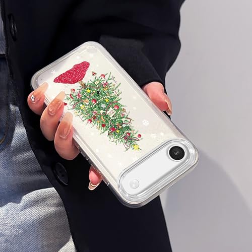 Coque iPhone 17 Pro sapin de Noël avec flocon de neige flottant - 5