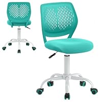 Maxmass Home Office Kids Desk Chair, Height Adjustable Computer Chairs with Gas Lift and Coloured PU Casters, Swivel Mesh Seat for Working and Studying (Mint Green)