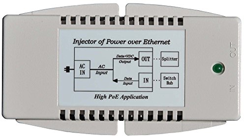 Inyector de energía PoE Tycon Systems TP-POE-HP-48GD 56 VCC Gigabit de alta potencia - Cable de alimentación para EE.UU., 35 W miniatura 4