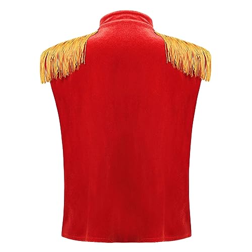 renvena Marching Band Kids Military Vest Drummer Parade Fringe Epaulet Waistcoat for Stage Performance2
