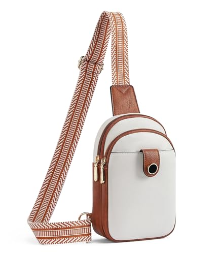 Image of INOVERA (LABEL) Stylish Sling Bags for Women, Girls, Ladies - Crossbody Faux Leather Chest Bag - Travel Shoulder Purse with Adjustable Strap (White)