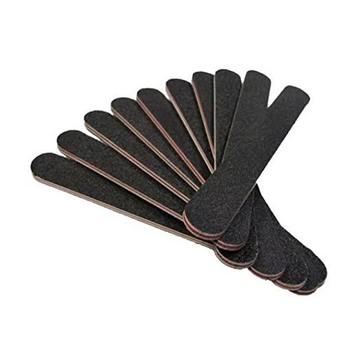 Preisvergleich Produktbild Nagelfeilen, gerade, doppelseitig, Schwarz, 10 Stück