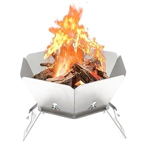 Tragbare Feuerstelle für Camping, Faltbare Feuerstelle Edelstahl Outdoor, Camping Feuerschale für Picknick, Grill, Lagerfeuer