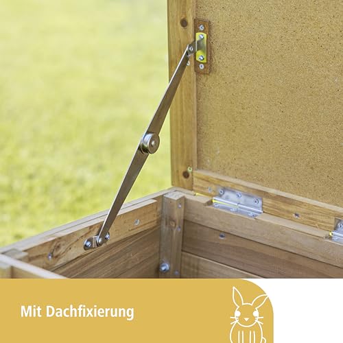 Kerbl Pet Outdoor Kleintierhaus, 36x36x40cm, wetterfestes Bitumendach, für Hasen, Kaninchen, weitere, Kleintiere, einfache Reinigung, verschließbar