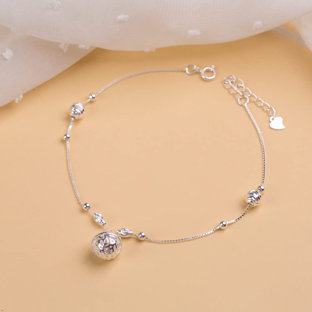 Bracciale Argento Donna,Donne Braccialetto In Argento Sterling S990 Cinese Vintage Perline D'Argento Vuote Braccialetto Braccialetto Di Amicizia Gioielli In Argento Sterling Regali Per Sorelle Amich