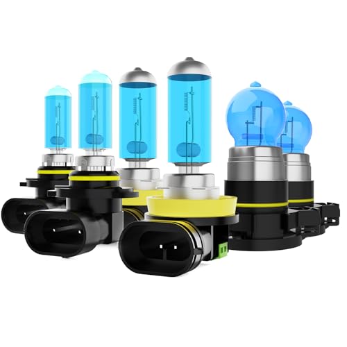 Image of Headlight Bulbs Fit For Silverado 1500 2007-2015, 9005 H11 High Low Beam 5202 Fog Lights Combo, Super Bright 5500K White Light High Performance Halogen Light Bulbs, 6PCS