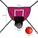 SM SunniMix Mini Basketball Hoop for Trampoline Lightweight Backboard Sports Toy Outdoor Goal Game Waterproof Basketball Stand Rose Red, with a Ball