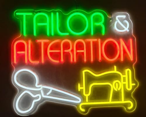 Image of Real Led Neon Light Sign Tailor And Alterations Led Handmade Tube For Man Cave Wall Decor