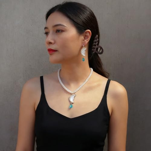 Juego de accesorios de perlas con acabado brillante y pendientes a juego 4
