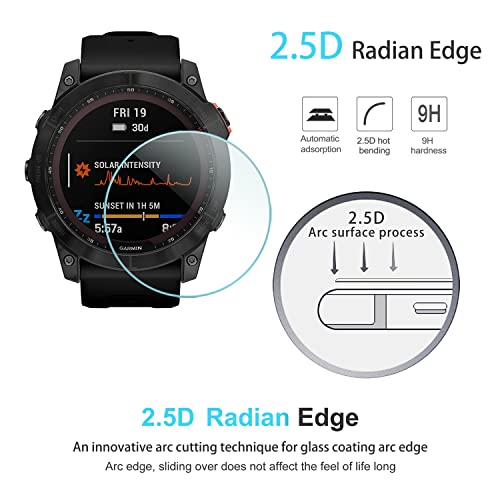 Diruite 4-Pack Screen Protector for Garmin Fenix 7 47mm Tempered Glass,2.5D Ultra-Thin Screen Cover for Garmin Fenix 7/7 Solar/Fenix 7 Sapphire Solar 47mm