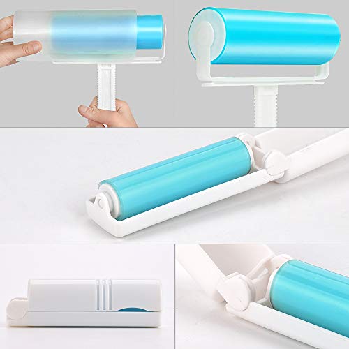 Sticky Lint Roller 4 Pack, Reusable&Washable Lint Remover Roller Silicone Supersize 6.9 Inches, Pet Hair Remover Include Large And Small Size Cleaner For Clothes, Pet Hairs, Carseats,1L-3S #TOP5