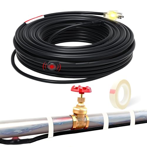 TOPDURE 6ft Pipe Freeze Protection Heat Tape Constant Wattage 7w/ft, Energy-Efficient with Thermostat, Safe for Metal & Plastic Pipes, -40°F Performance