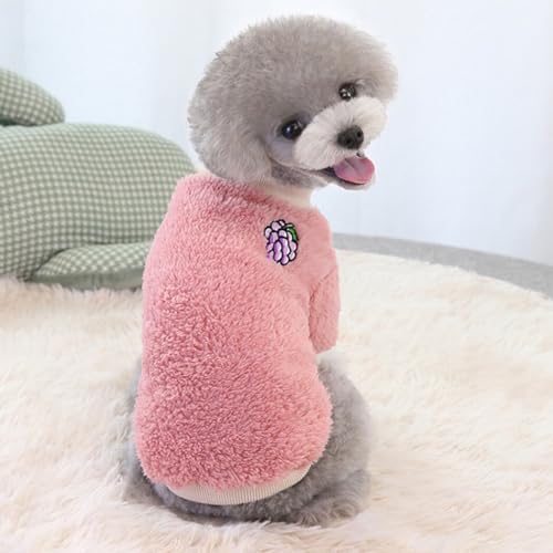 Suéter decorativo de pelúcia quente para filhotes - Roupas grossas feitas à mão para inverno fofas e